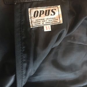 VINTAGE Genuine Black Leather Opus Skirt